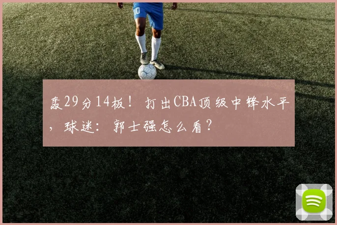 轰29分14板!打出CBA顶级中锋水平,球迷:郭士强怎么看?